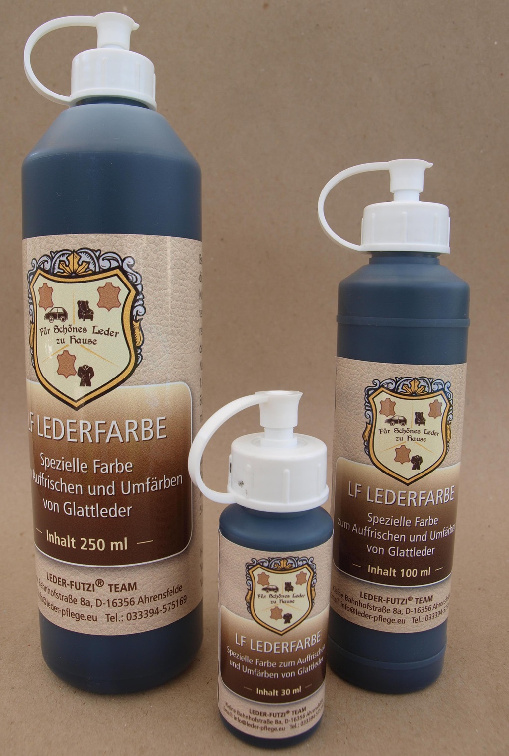 Lederfarbe zum farblichen Auffrischen von Glattleder